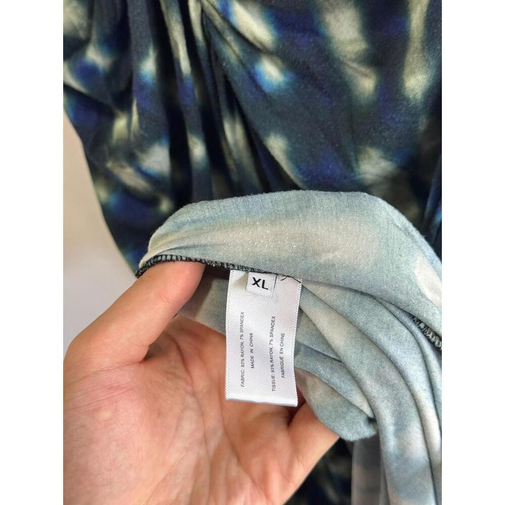 Proenza Schouler White Label Natalee Blue Tie Dye Dress Size XL with Fabric Pull - Picture 7 of 8